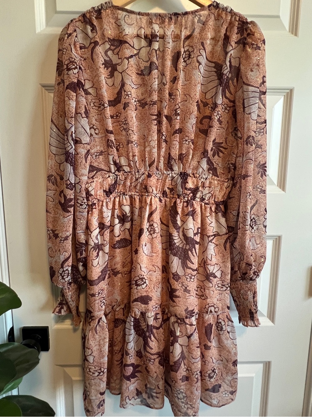 O.P.T. For Anthropologie Flouncy Mini Dress Smock Cuff Long Sleeve Medium - Picture 3 of 9